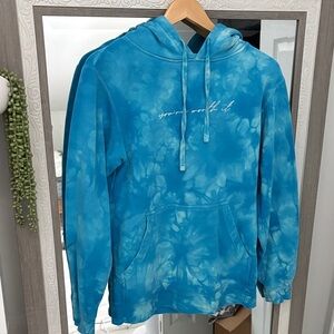 Blue Graphic Tie-Dye Hoodie